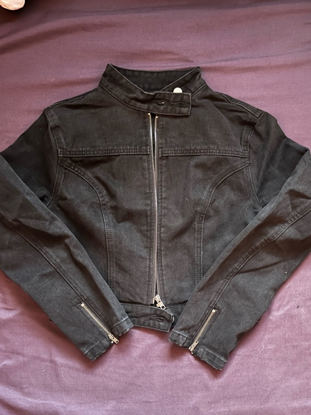 Cider Black Zip Up Moto Jacket Brand New With Tags